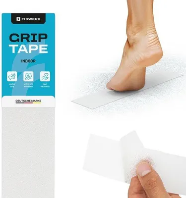 Image de Bande antidérapante autocollante transparente 5 x 30 cm pour salle de bain et douche