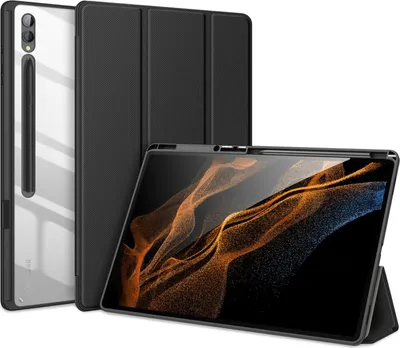 Obrázok produktu pre Puzdro na tablet Dux Ducis Toby-Series kompatibilné s tabletom Samsung Galaxy Tab S9 Ultra / S8 Ultra s držiakom na ceruzku - čierne