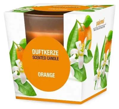 Produktbild von Duftkerze im Glas Orange ca 25 Std. Brenndauer Pajoma
