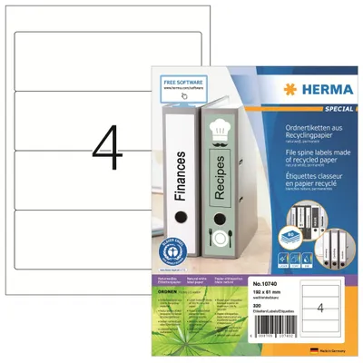 Produktbild von HERMA 10740, Weiß, Selbstklebendes Druckeretikett, Gestanztes Etikett, Papier, Laser/Inkjet, Permanent