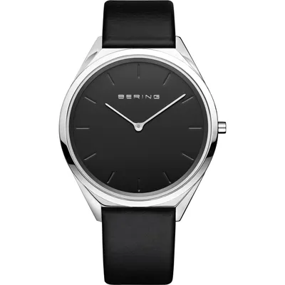 Produktbild von Bering Armbanduhr 17039-402 Ultra Slim Lederband schwarz