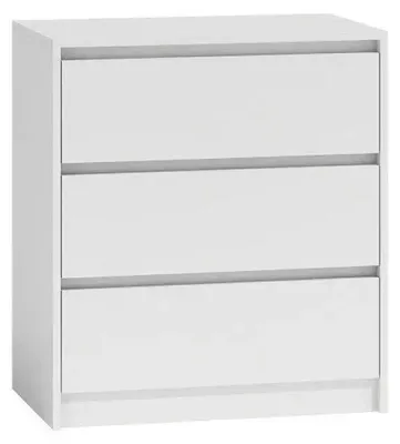 Obrázek produktu pro Topeshop K3 BIEL, Bílá, 3 zásuvka/zásuvek, Dřevotřískové desky, Moderní, Dřevotřískové desky, Matný