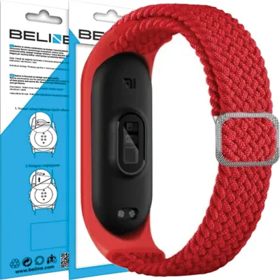 Zdjęcie produktu dla Beline Pasek Mi Band 7/6/5 Textile Czerwony/Red