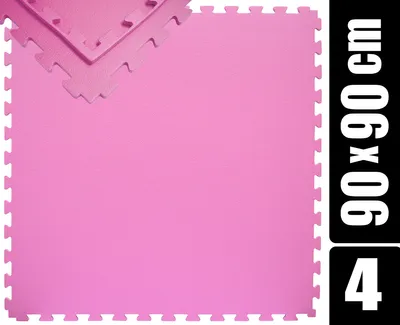 Image de jeu de 4 tapis d'entraînement 90x90x1,2 rose