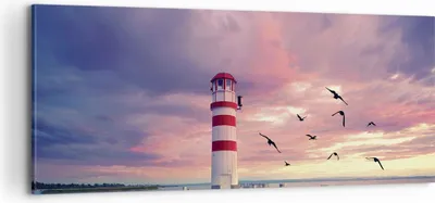 Produktbild von Bild auf Leinwand - Leinwandbild - Einteilig - Laterne Meer Küste - 100x40cm - Wand Bild - Wanddeko - Wandbilder - Leinwanddruck - Bilder - Wanddekoration - Leinwand bilder - Wandbild - AB100x40-4978