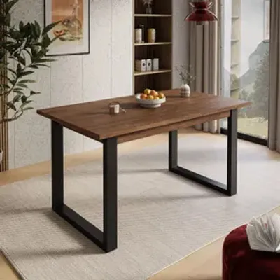 A dining table in a modern interior setting.