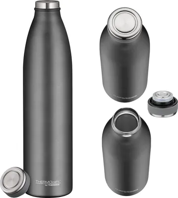 Produktbild von ThermoCafé Thermosflasche TC Bottle, Edelstahl grey 1,0 l, hält 12 Stunden heiß oder 24 Stunden kalt, absolut dicht, BPA-Frei - 4067.234.100