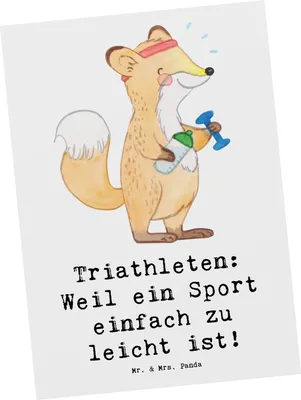 Produktbild von Mr. & Mrs. Panda Postkarte Triathlon Helden - Weiß - Geschenk, Sportler, Radfahren, Ansichtskarte, mentales Training, Laufen, Sport, persönliche Bestzeit, Ausdauer