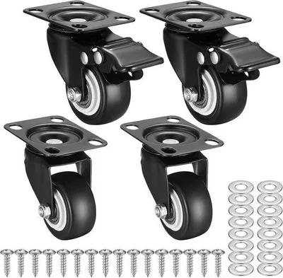 Produktbild von Famanu Möbelrollen mit Bremse - Drehrollen 50 mm - 4 Stück