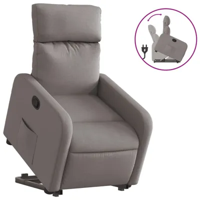 Image de vidaXL Fauteuil relax avec releveur Taupe Tissu