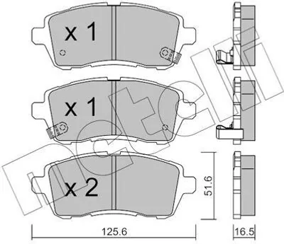 Produktbild von METELLI Bremsbeläge Satz Vorne Bremsklötze für MAZDA 2 Schrägheck (DE, DH3) 22-0793-1