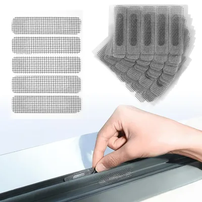 Produktbild von 125-teiliges Fliegengitter-Reparaturset, selbstklebendes Klettband, Insektenschutz, Moskitonetz, Reparaturband für Türen & Fenster, grau