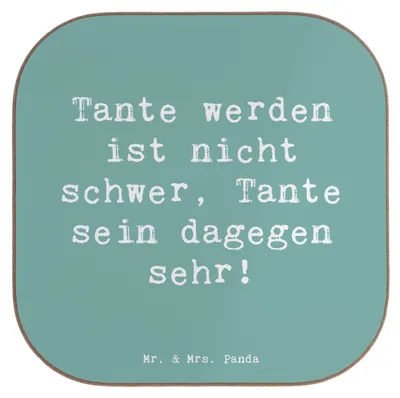 Produktbild von Mr. & Mrs. Panda Untersetzer für Gläser Spruch Tolle Tante - Meeresbrise - Geschenk, Nichte, Geschenke Tanten, Verwandte, Coaster, Verwandtschaft, gläseruntersetzer, Glas