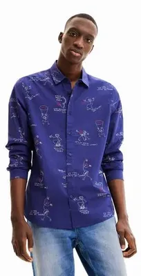 Immagine prodotto di Camicia da uomo Desigual - Blu, con stampa - Codice prodotto: 22WMCW325158 - Taglia: M