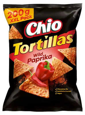 Obrázek produktu pro Chio Tortillas Chips Wild Paprika Kukuřičný snack s paprikou 200g