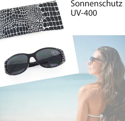 Produktbild von Damen-Sonnenbrille, Sonnen-Schutz mit UV-400-Schutz, Etui im passenden Design, Strand-Brille