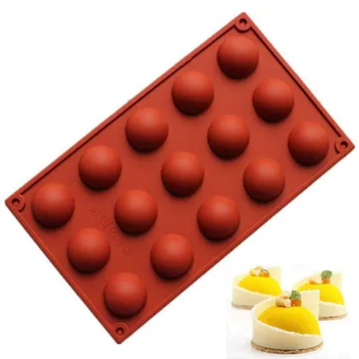 Productafbeelding van Siliconen bakvorm, bolvormig, voor muffins, cupcakes, taart, pudding, ijsblokjes, gelatine. Motief: schedel, Halloween