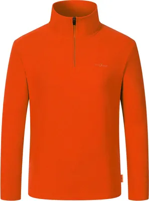 Produktbild von Blue Wave Herren Half-Zip Fleecejacke Niklas mit Stehkragen - Fleece-Pullover mit halben Reißverschluss in Orange Größe M