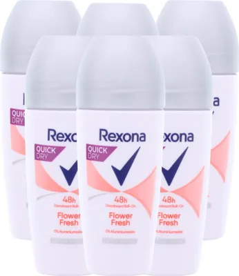 Produktbild von 6 x Rexona Deo Roll-On Flower Fresh Ohne Aluminium je 50 ml Deo Roll On