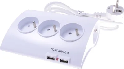 Immagine prodotto di PremiumCord Cavo di prolunga 230V 1,5m 5prese+interruttore+2x USB
