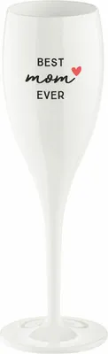 Obrázek produktu pro Koziol sklenice na šampaňské Cheers No. 1 Best Mum Ever, plast, Bavlna White, 100 ml, 3446525
