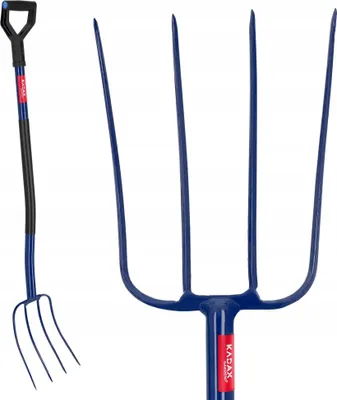 Produktbild von Gartengabel - 4-Zinken Kompost- und Heugabel - Metall - Länge 130 cm