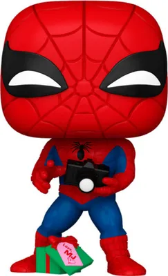 Obrázek produktu pro Marvel POP! Vinylová figurka Holiday Spiderman s dárkem 9 cm