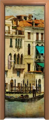 Produktbild von Türposter 70x200 cm Türaufkleber Türtapete Türfolie Klebefolie Venedig Farbe Italien Stadt Wasser