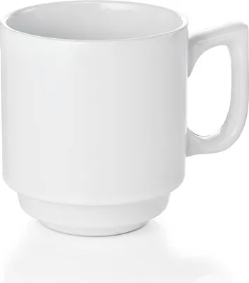 Produktbild von 6x Becher Tasse, 250 ml, weiß, Porzellan, Kaffeetasse