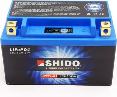 Produktbild von Shido Lithium Motorradbatterie LiFePO4 LTX7A-BS 12V
