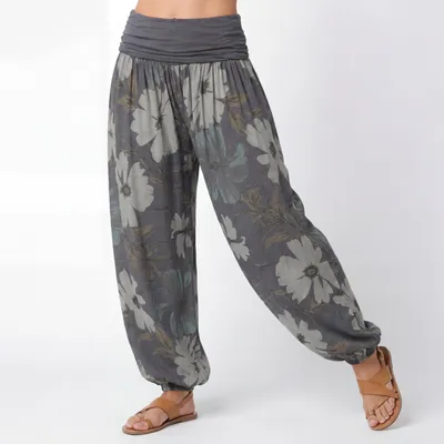 Produktbild von Sommerhose Damen Haremshose elastischer Bund leichte Hippie Pumphose Gr. 36-48