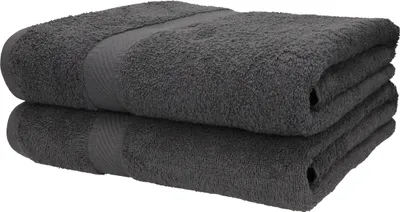 Produktbild von Betz 2 Stück Duschtücher 70x140 cm PALERMO 100% Baumwolle  Farbe: anthrazit