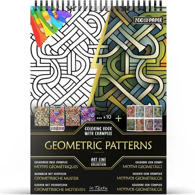 Productafbeelding van Kleurboek voor Volwassenen Geometrische Motieven, Papier 200 g/m²
