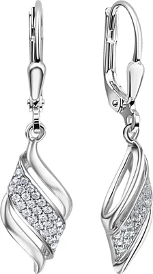 Produktbild von V Ohrhänger 925/- Sterling Silber rhodiniert Zirkonia