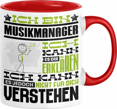 Produktbild von Musikmanager Geschenk Tasse Geschenkidee für Musikmanager Geburtstag Lustig Ich Bin Musikmanager Ich Kann Es Dir Erklären Aber Nicht Für Dich Verstehen (Rot)