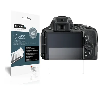 Produktbild von 2x Schutzfolie für Nikon D 5600 matt - Anti-Shock 9H Folie dipos Glass Kunststoffglas