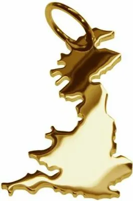 Produktbild von Anhänger der Landkarte England in massiv 333 Gelbgold