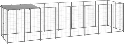 Produktbild von The Living Store Hundezwinger Silbern 4,84 m² Stahl
