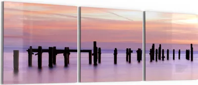 Produktbild von DEQORI Glasbild Echtglas 3x50x50 cm 'Stille Wasserträume' Wandbilder XXL groß