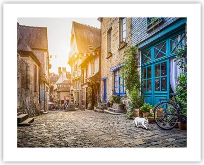 Produktbild von Poster - Poster ohne Rahmen - stadt straße katze - 50x40 cm - Wand Bild - Wanddeko - Wandbilder - Kunstposter - Wandposter - Bilder - Kunstdruck - Wanddekoration - Wandbild - P2XAA50x40-3711