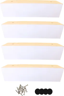 Obrázek produktu pro Dřevěná noha nábytková 5x5x20 cm bílá lakovaná sada šroubů filc