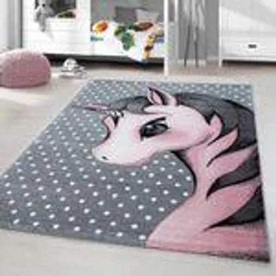 Produktbild von Homebyhome Kinderzimmer Teppich, Kinderteppich, Mädchen Teppich Trendmuster Rechteckig und Rund Weich, Grösse: 200x290 cm