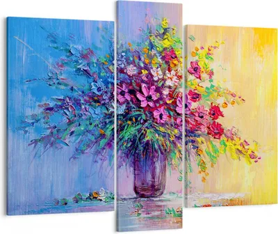Produktbild von Bild auf Leinwand - Leinwandbild - Blumen Vase - 95x80cm - Wand Bild - Wanddeko - Wandbilder - Leinwanddruck - Bilder - Kunstdruck - Wanddekoration - Leinwand bilder - Wandkunst - CB95x80-4117