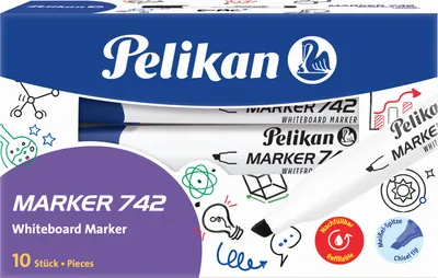 Produktbild von Pelikan 742, 10 Stück(e), Blau, Meißel, Blau, Weiß, Rund