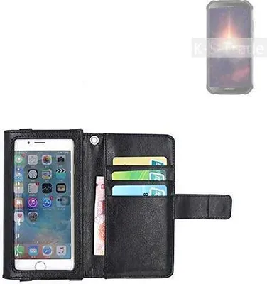 Produktbild von K-S-Trade Handy Hülle Schutz Hülle Kompatibel mit Doogee S40 Pro Case mit Displayschutz / Schutzfolie Flip Cover Wallet case Etui Hülle schwarz