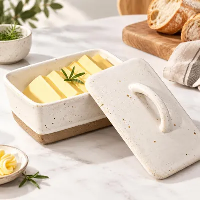 Obrázek produktu pro Keramická dóza na máslo s víkem, objem 350 ml