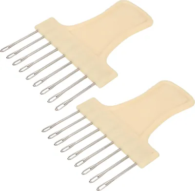Image de Outils à tricoter, Aiguilles pour machine à tricoter manuelle Transfercomb 2pcs machine à tricoter��transfert peigne 9 aiguilles machine à tricoter transfert peigne f��r KH260 KH230 KH270 SK151 SK155