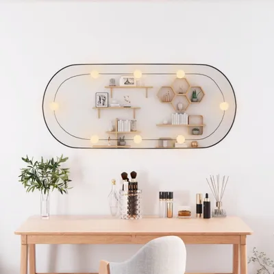 Obrázek produktu pro The Living Store Nástěnné zrcadlo s LED světly 40x90 cm skleněný ovál