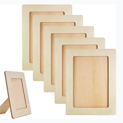 Holz-Fotorahmen 6er-Set, 19 x 14 cm, rechteckig, zum Basteln