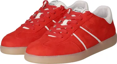 Produktbild von Tamaris Damen Low Sneaker Rot Leder Synthetik Mix Größe: 38